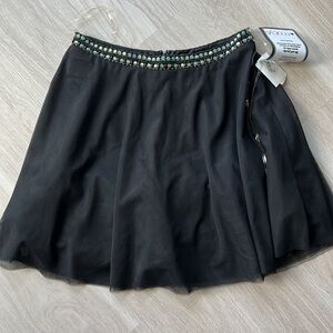 black lightly lined tulle skirt